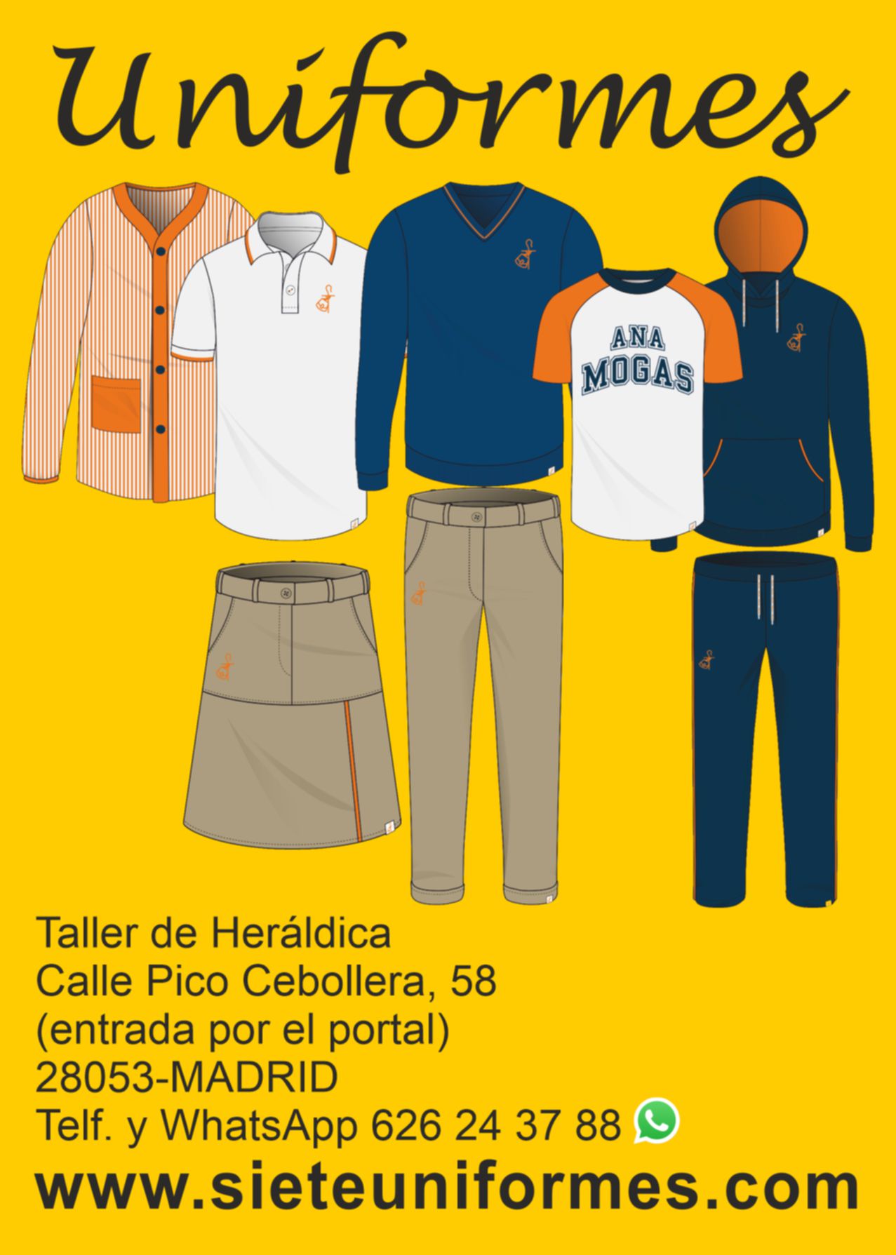 Catálogo de prendas del uniforme